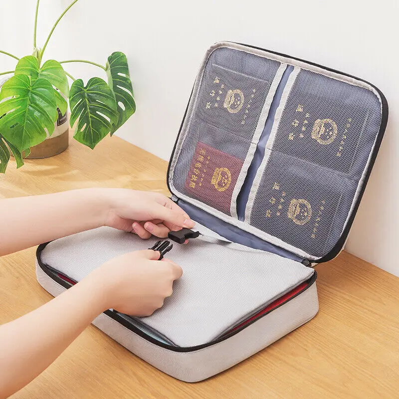 Portable Multi-layer Large Travel Waterproof Travel Storage Bag Document File Organizer Zipper Pouch