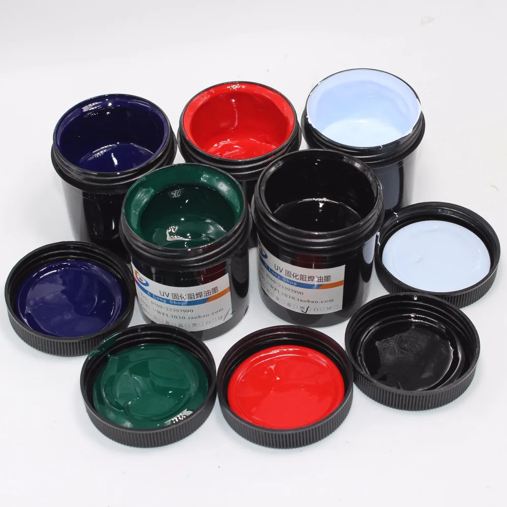 lead welding torch 100g UV Photosensitive Inks Green PCB UV Curable Solder Resist Ink Solder Mask UV Ink Paste Black Red Blue White Yellow miller tig torch