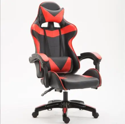 VESCOVO Silla массажный стул геймера компьютерное игровое регулируемое кресло Кожаное офисное кресло - Цвет: no feetrest