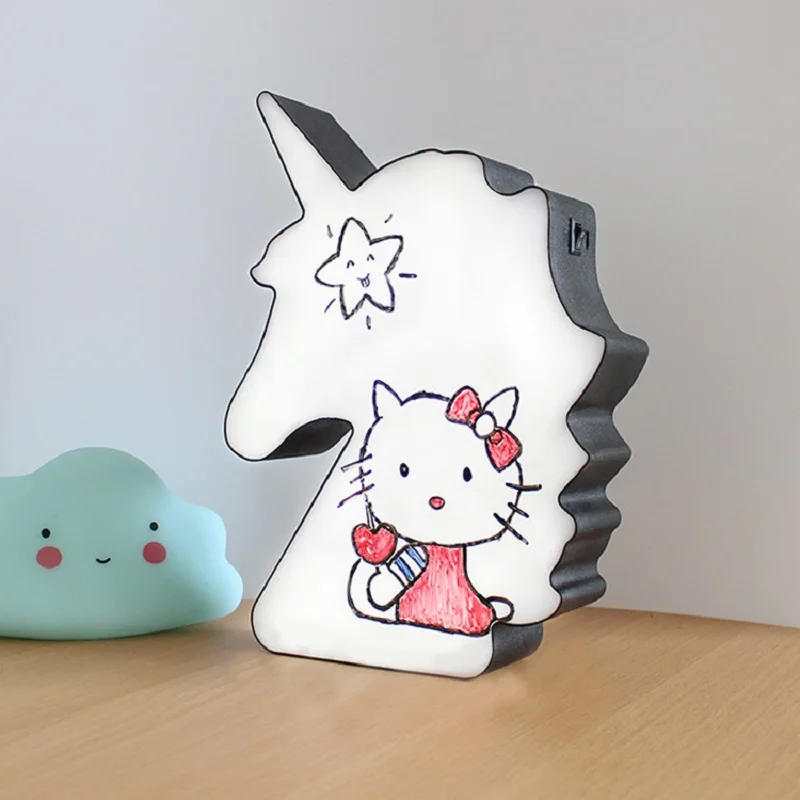 unicorn Новинка, украшение для комнаты, сделай сам, светодиодный светильник «Лебедь»/«сердце»/«хижина», в коробке, может, кисточка, ручка, в коробке, окно, лампа для сообщений, дисплей, рекламная лампа, праздничный подарок - Испускаемый цвет: unicorn