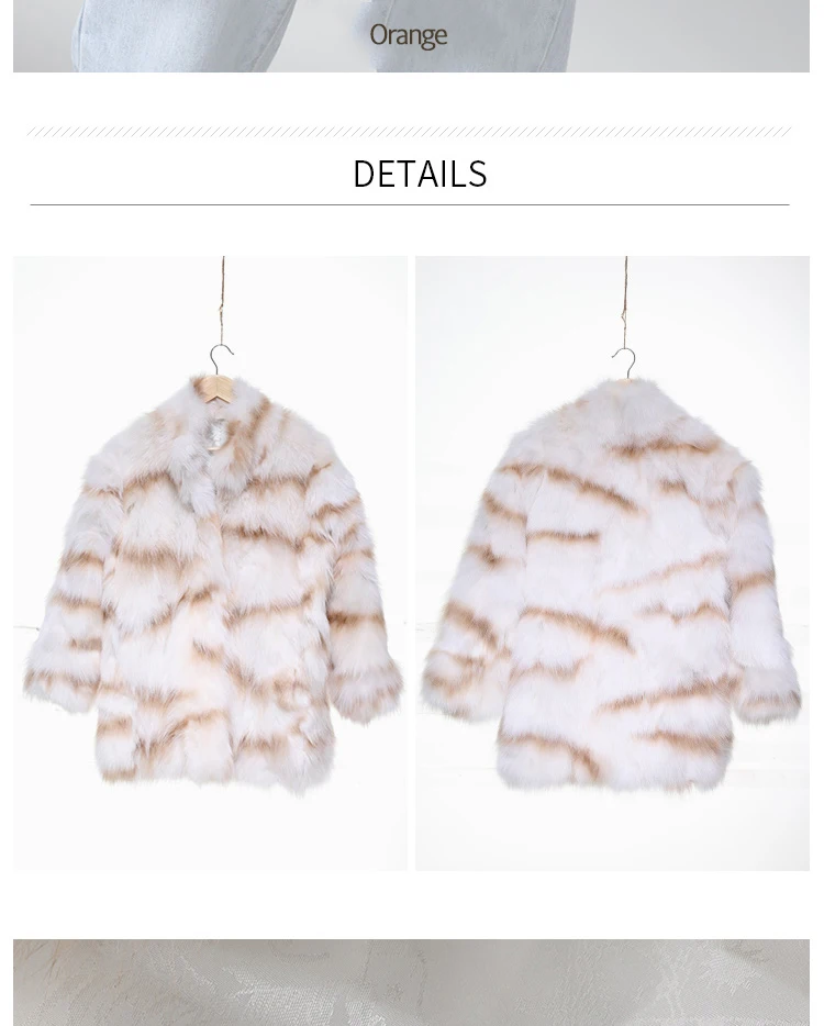 rf1942 New Arrival Real Fur Coat Women Oversized Winter Luxury White Fox Fur Spot Spray Long Sleeve Natural Fox Fur Jacket