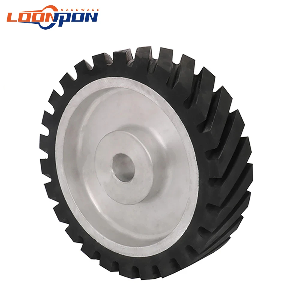 Contact Wheel 200X50mm Serrated Belt Grinder Contact Wheel Contact Rubber Wheel for Abrasive Sanding Belt