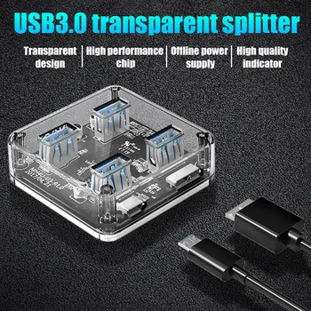 

Transparent Desktop with Rubber Anti-slip Mat External Power Supply One for Four Interface Converter GDeals