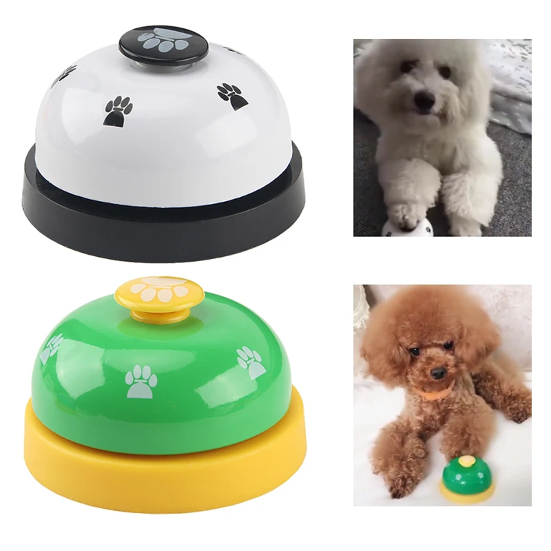 1pc Dog Training Bell Paw Print Pet Dinner Bell Dog Training Clicker Puppy Cat Dinning Call Ring Pet Training Playing Toys-4