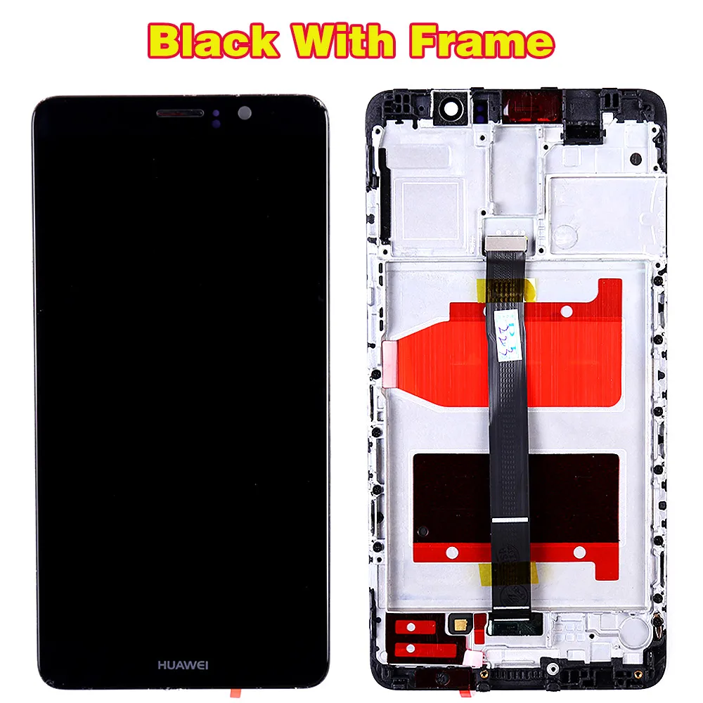 Black with Frame Huawei mate 9 5,9 дюймов ips ЖК-Дисплей 1920*1080 сенсорный экран дигитайзер сенсорная стеклянная панель в сборе рамка с бесплатными инструментами - Цвет: Black with Frame