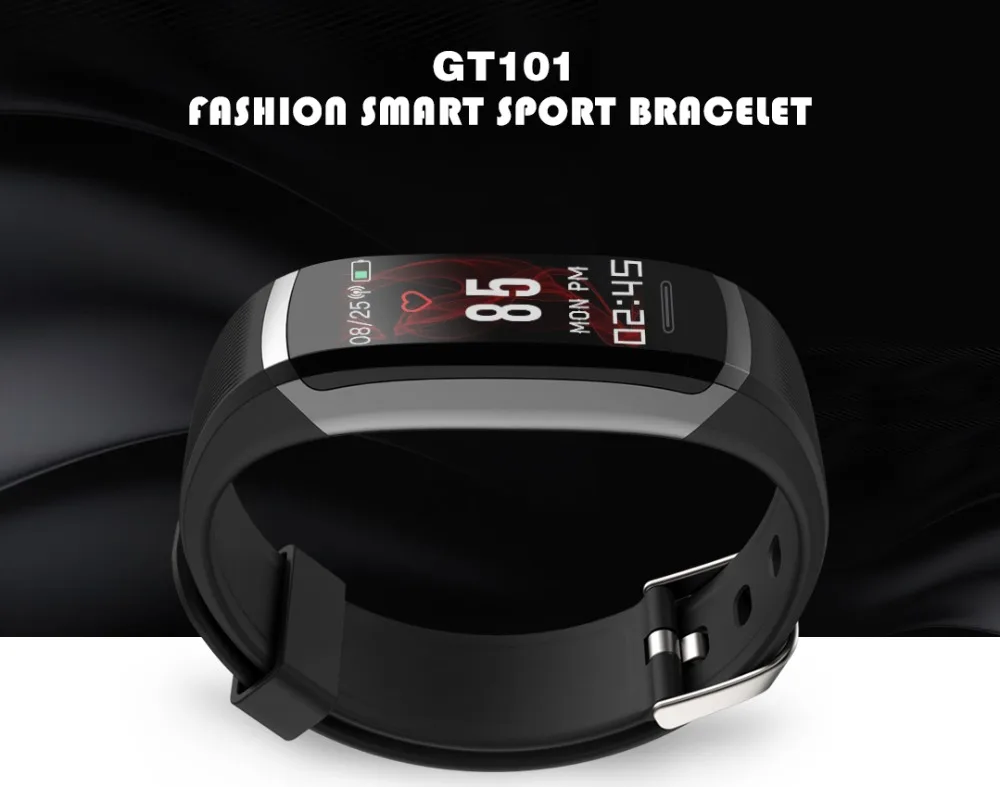GT101 Smart watch men Bracelet real-time monitor heart rate& sleeping best Couple Fitness Tracker pink fit women reloj hombre