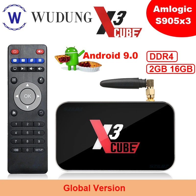 Ugoos X3 PRO X3 cube Android 9,0 Смарт ТВ приставка Amlogic S905X3 2GB4GB DDR4 16G 32G 2,4+ 5G WiFi 1000M LAN BT5.0 4K HD медиаплеер