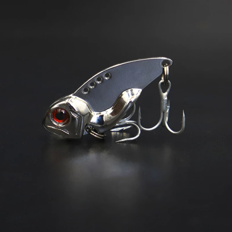 metal silver Лидер продаж 3D глаза металлический воблер блесна 7/10/12/14g опускается на дно вибрации искусственная наживка Vibe для бас-щуки ловля окуня - Цвет: metal silver