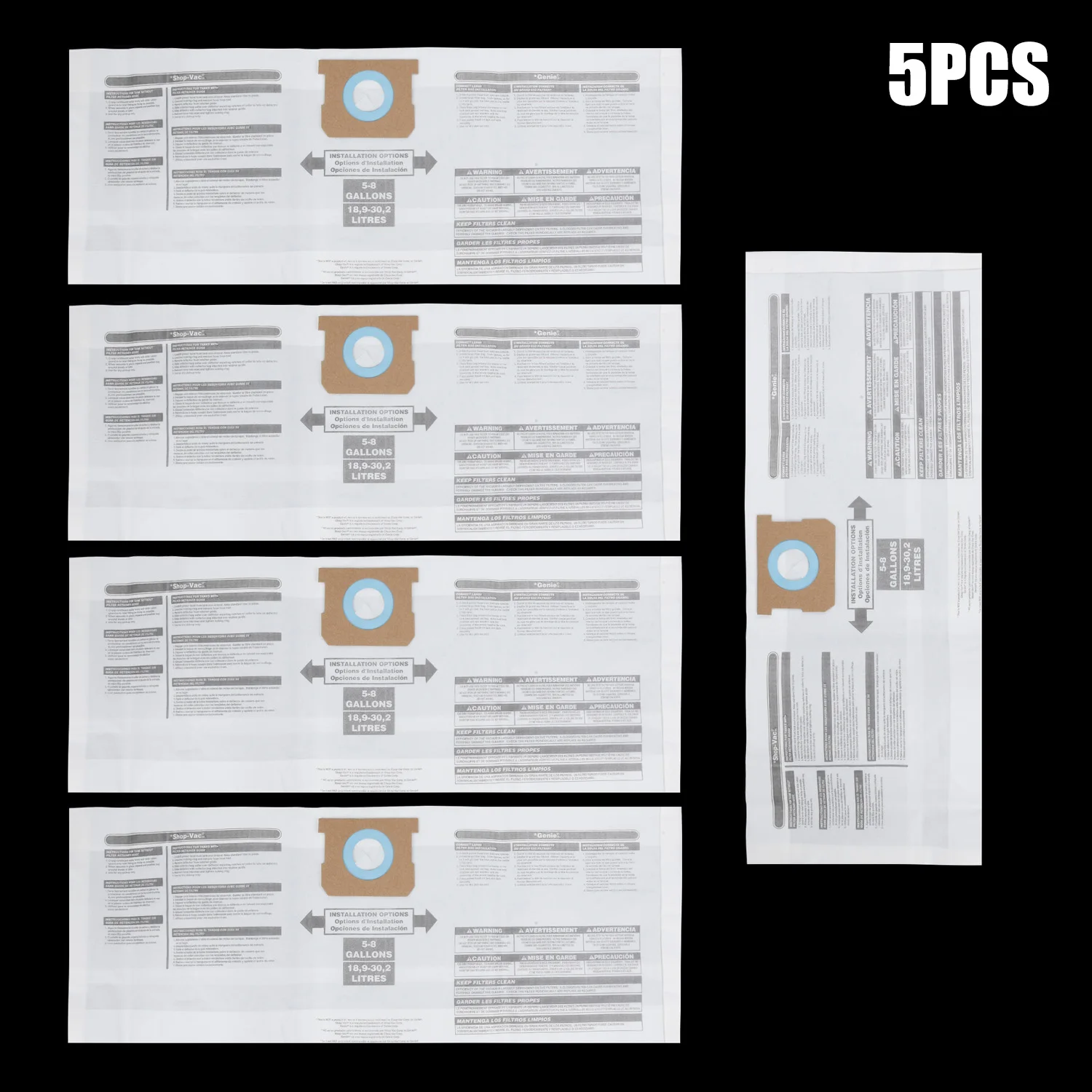5 шт. фильтр для пыли подходит для Shop-Vac 90661 5-8 галлонов серии пылесоса