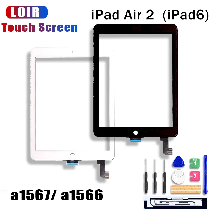 Дигитайзер сенсорной панели для iPad Air 2 черный и белый сенсорный экран A1567 A1566 клей
