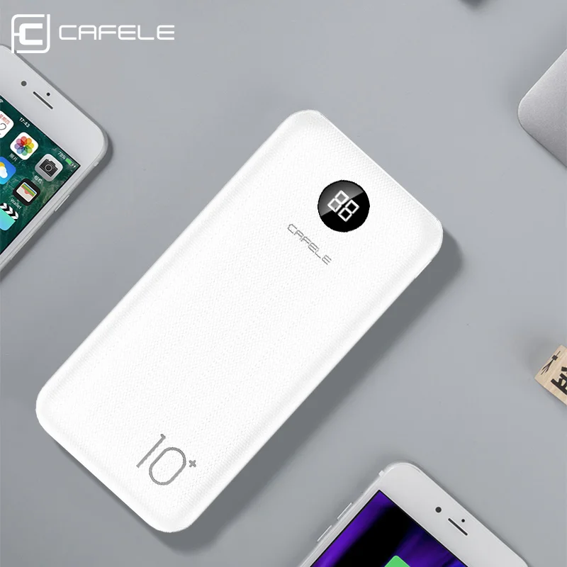 Ультратонкое портативное зарядное устройство Cafele 10000 мАч USB Внешнее для Xiaomi Mi 9 8