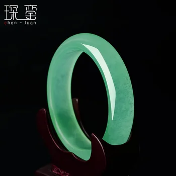 

100% real green jade bangle natural handmade bracelets floating flower emerald ladies bangle bracelet for women