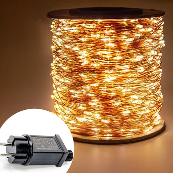 

100M 50M 30M Outdoor Copper Wire LED String Lights Waterproof Fairy Garland For Christmas Tree Wedding Party Decoration zz85