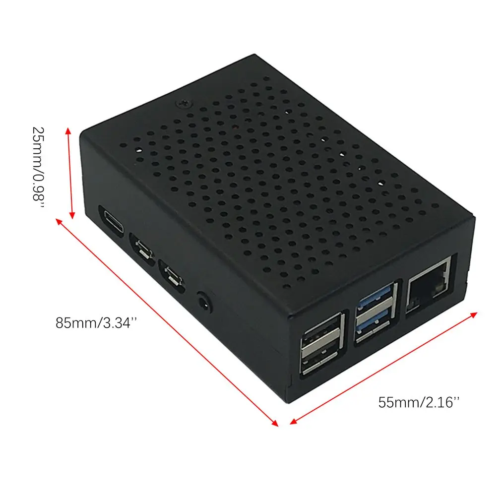 For Raspberry Pi 4 Model B Case+ 5V / 3.3V With Cooling Fan Heat Sink Enclosure Kit For Raspberry Pi 4 Model B