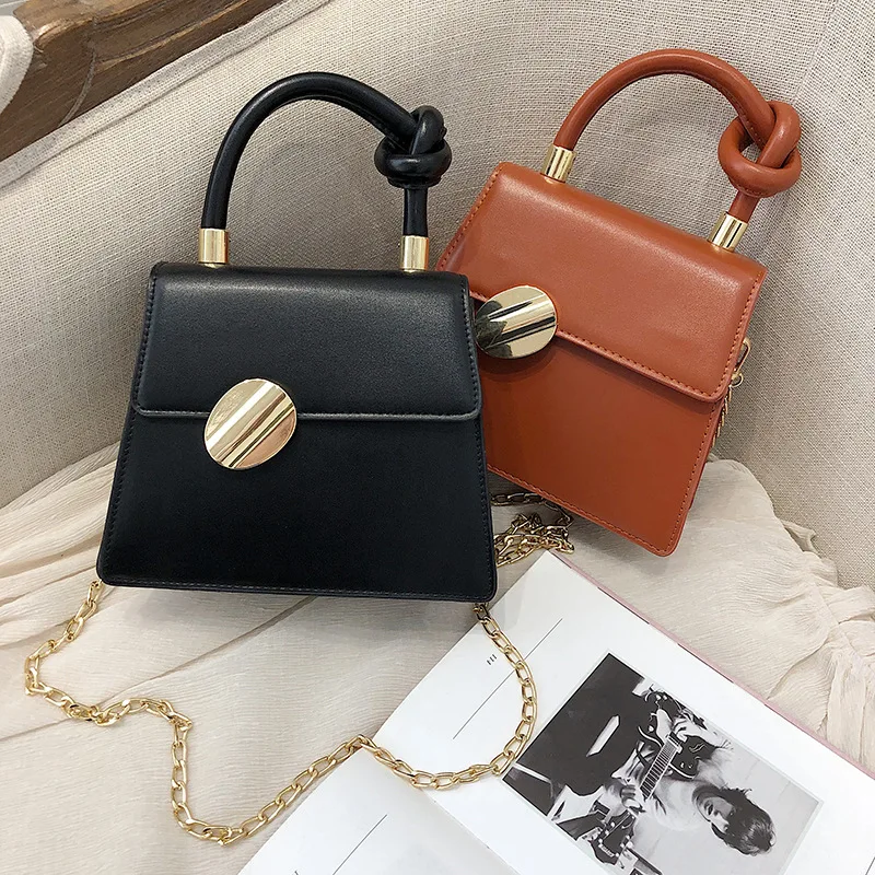 

2019 new three-dimensional ladder small square bag twist lock single shoulder oblique carry woman bag