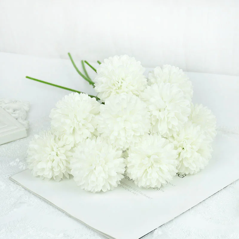 3/5pcs Silk Dandelion Flower Ball Bouquet Fake Artificial Flowers for Home Garden Wedding Decoration DIY Craft Wreath Christmas