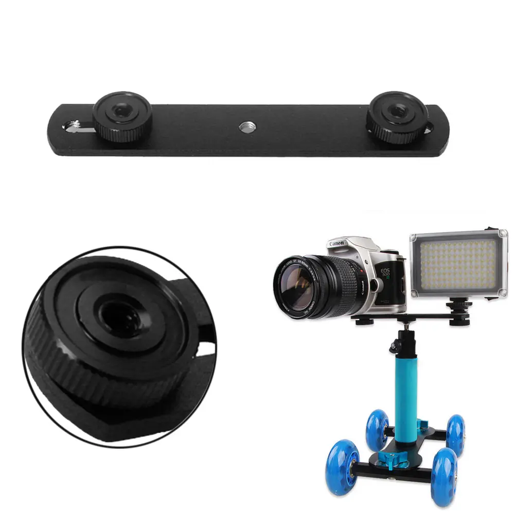 Dual Flash Bracket Mount Holder For 1/4 Screw Studio Tripod Light Stand Camera