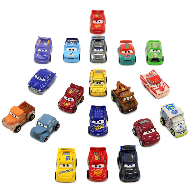 Disney-mini coche de la serie Pixar Cars para niños, coche de la serie 10 cargado, GKG08, Rayo McQueen, storm negra, jackson, policía, coche, Cruz, juguete, coches de aleación, regalo