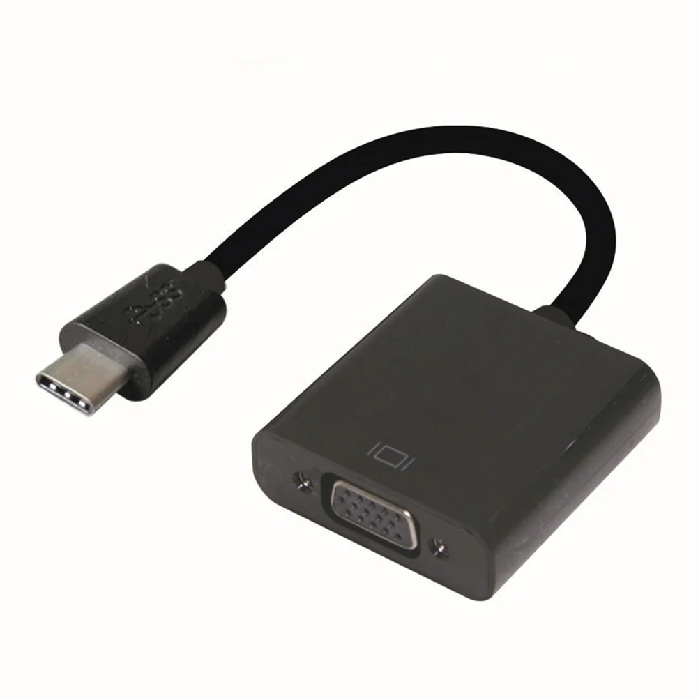 Разъем для компьютера профессиональный практичный кабель type C-VGA USB прочный луженый медный мини-адаптер ультратонкий корпус ABS