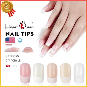 

100P Affordable Transparent Classic French False Nails Full Artificial Nails Tips Fake Nails Set For Home Office Faux Ongles