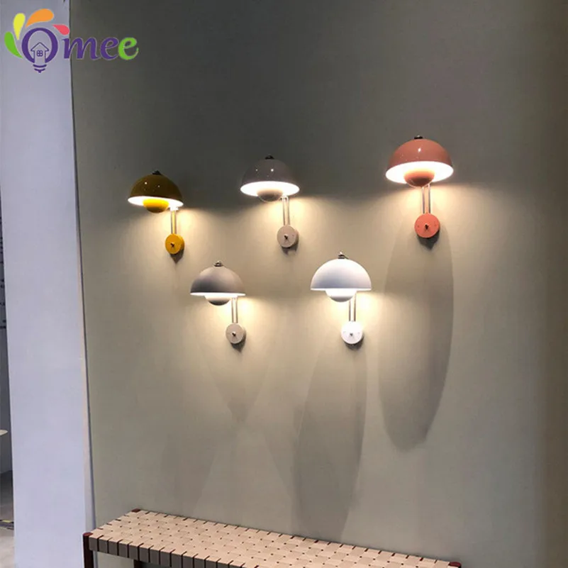 New Nordic led Indoor Wall lamp Mushroom E27 White bud bedside Child Wall lights For home bedroom Living room Aisle Deco Denmark