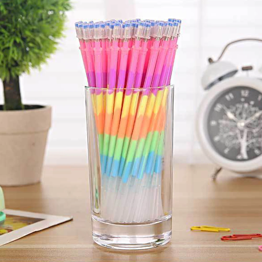 20 шт Разноцветные радужные хайлайтеры 0,5 мм Заправка для гелевой ручки школьные принадлежности