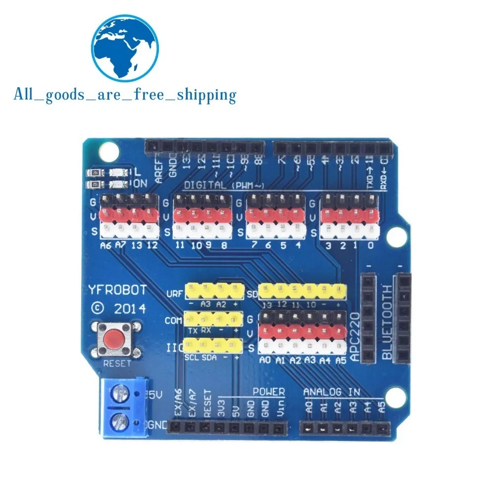 TZT V5 Датчик Щит Плата расширения щит для Arduino UNO R3 V5.0 электронный модуль Датчик Щит V5 Плата расширения