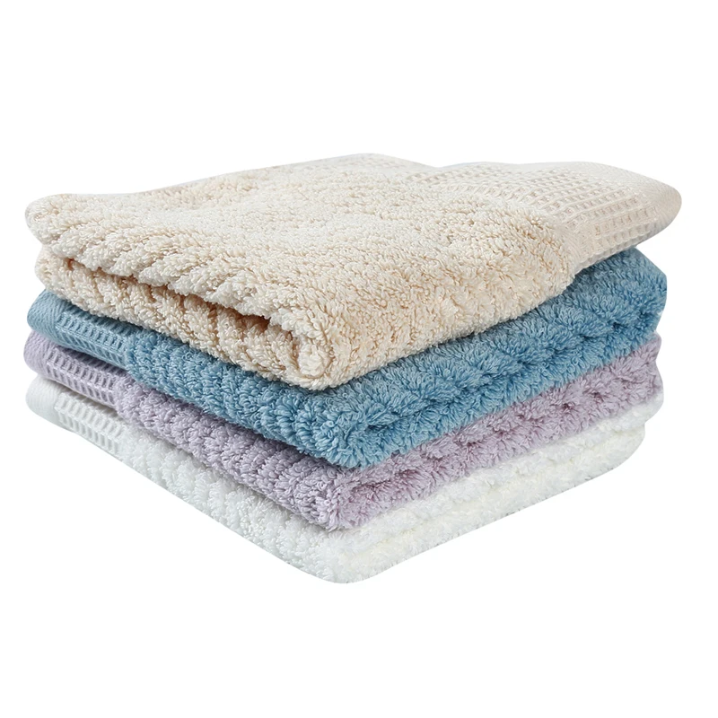 1PC Cotton Stripe Square Towel Water Absorption And Quick Drying Solid Color Towel 34*34cm Combed Cotton Small Towel
