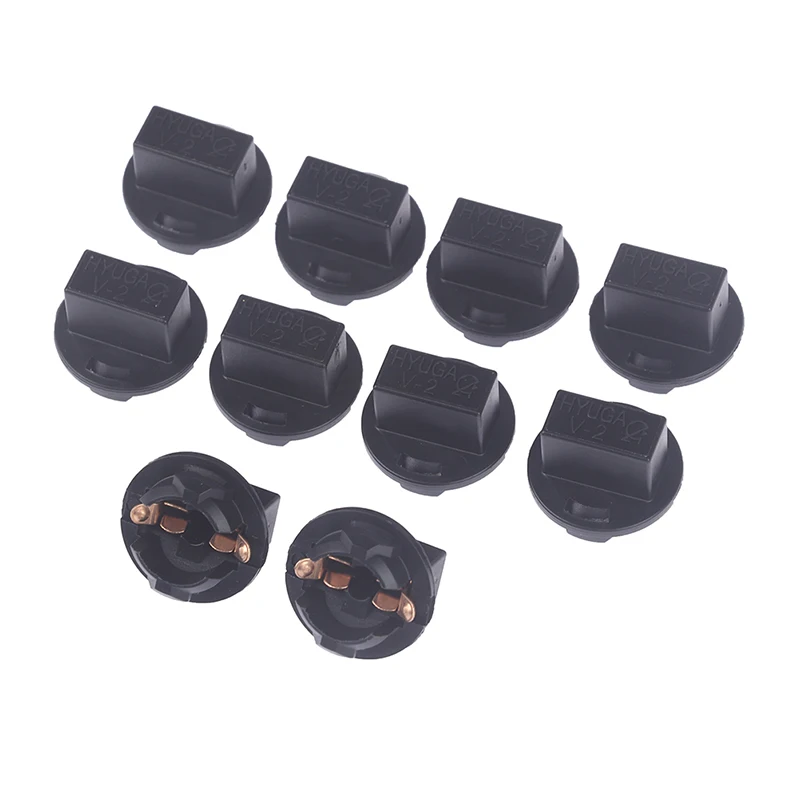 10pcs Black Plastic T10 Car Light Socket Twist Lock Wedge Instrument