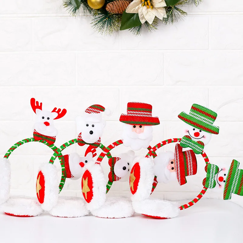 Winter Earmuffs Santa Claus Adults Christmas Gifts Keep Warm Comfort Supplies