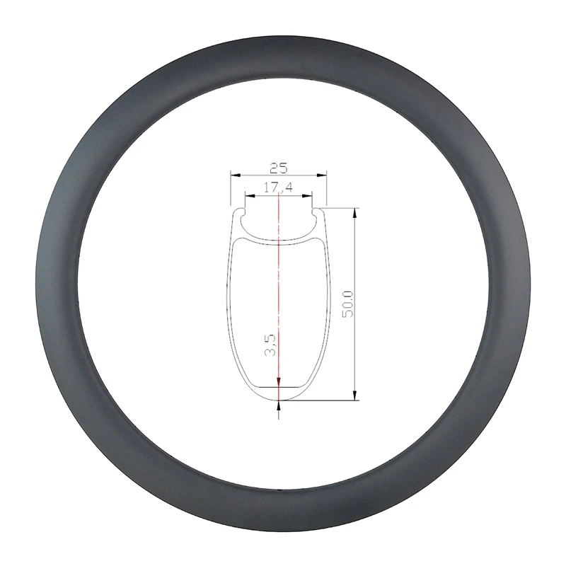 

700c 50mm clincher 50C road disc carbon rim 25mm wide U shape 3K 12K UD matte glossy 20 24 28 32 Holes disk brake bike wheel