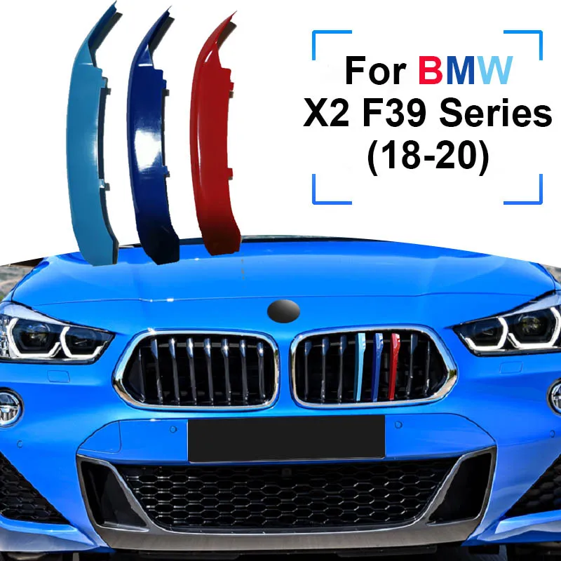 ZEMAR 3pcs ABS BMW X2 F39 ø 2018 2019 2020 2021 2022 ڵ ̽ ׸ Ʈ Ʈ Ŭ M Ŀ  ׼