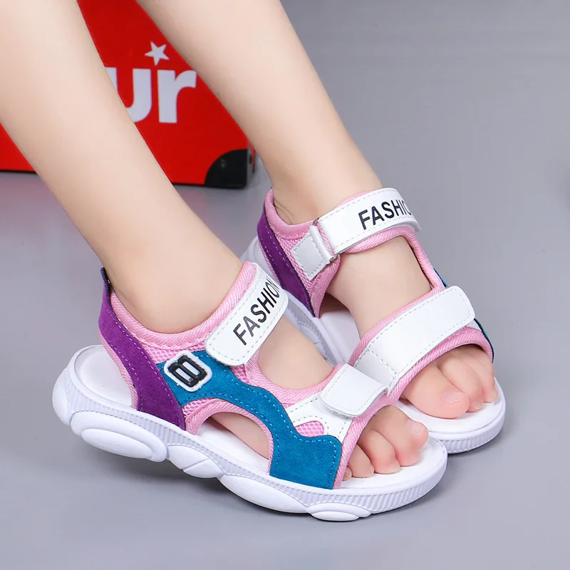Summer New Kids Sandals Boys Girls Sport Casual Light Shoes Children Baby Flat Shoes Kids Beach Leather Sandals Fashion Sandals