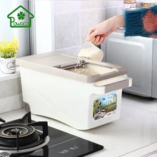 7 кг риса герметичный ящик для хранения влагостойкий большой емкости свежий и сухой контейнер BPA бесплатно кухонный ящик для хранения риса откидная крышка колеса