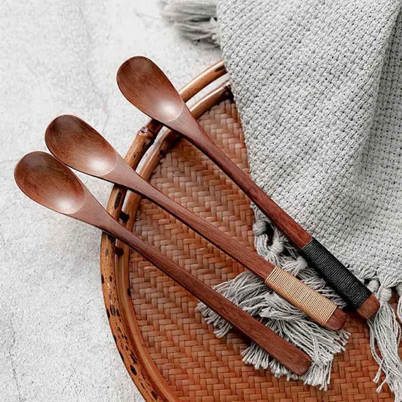 

Wooden Spoon Coffee Tee Mixing Spoon Simple Soup Spoon Gift Kitchen Tools Tableware