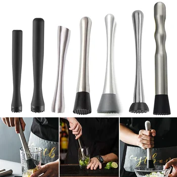 

Cocktail Muddler Stainless Steel Bar Mixer Bar, Utensils And Accessories Mojito Cocktail DIY Fruit Juice Muddler Crushed Ice Bar