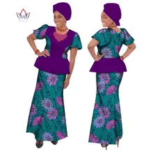 

New African Styles O-neck Dashiki Africa Skirts Set For Women Two Pieces Ankara Fashions For Women Lady Clothes Natural WY184