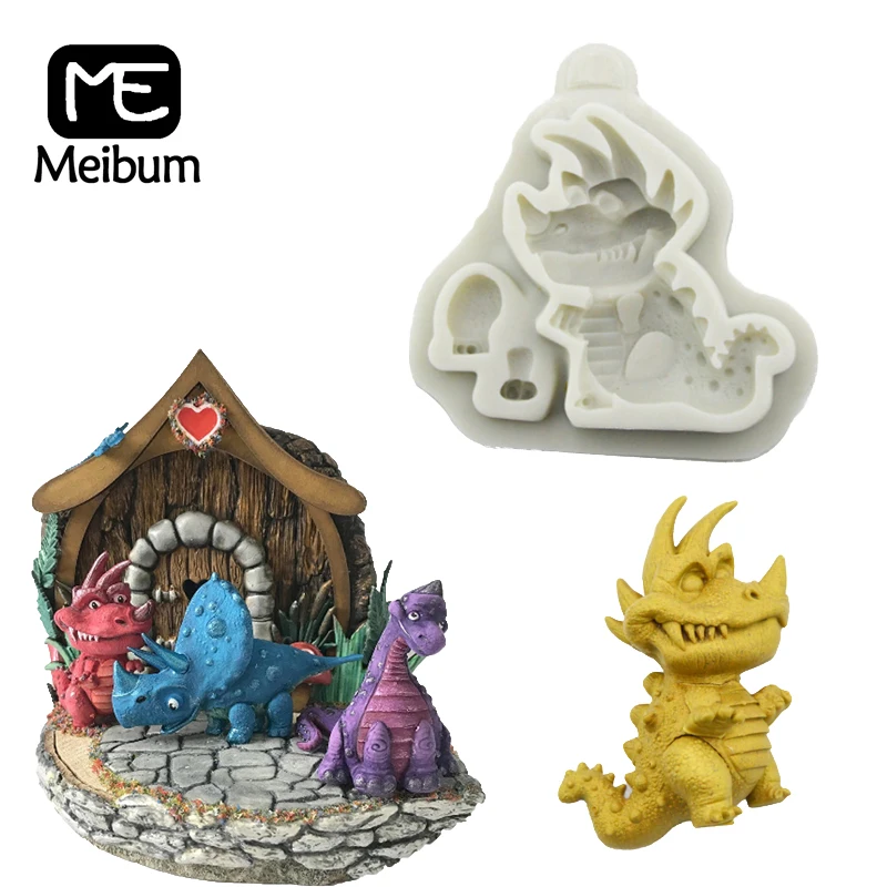 

Meibum Jurassic Triceratops Sugar Craft Silicone Fondant Cake Mold Birthday Party Dinosaur Dessert Decorating Mould Baking Tools