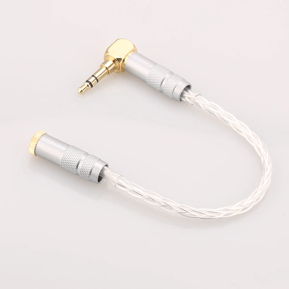 10cm 8Cores Silver Plated 3 5mm Plug to 2 5mm Trrs high quality Female socket Headphone Audio Cable