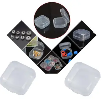 

10pcs/lot portable plastic transparent storage box square pill box jewelry box part tool box earplug protection box dropshipping