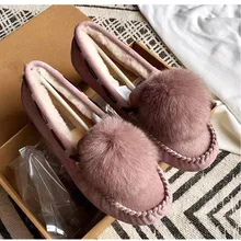 Модная повседневная женская обувь на плоской подошве; коллекция года; Сезон Зима; новые модели женской обуви с лисьим мехом; обувь для беременных женщин; обувь в горошек из хлопка; обувь на плоской подошве; obuv