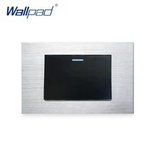 

Wallpad Silver Aluminum Panel Wall Light Switch and Socket Set Rocker Button 118*75mm 16A AC110-250V