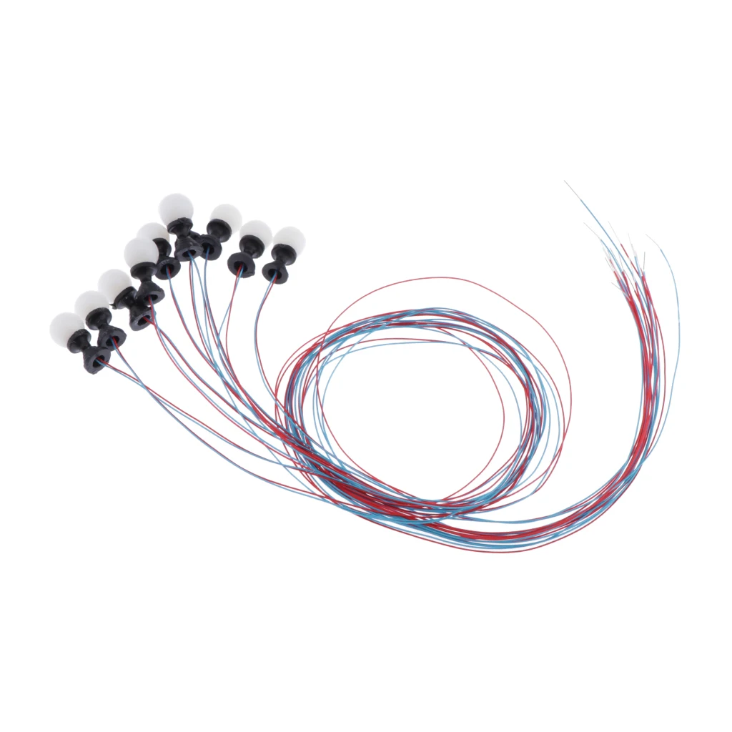 10 Pieces Model Railroad Train Lamp Leds - Mini Landscape Lawn Diorama Street Lights HO Scale 1:100, 6V