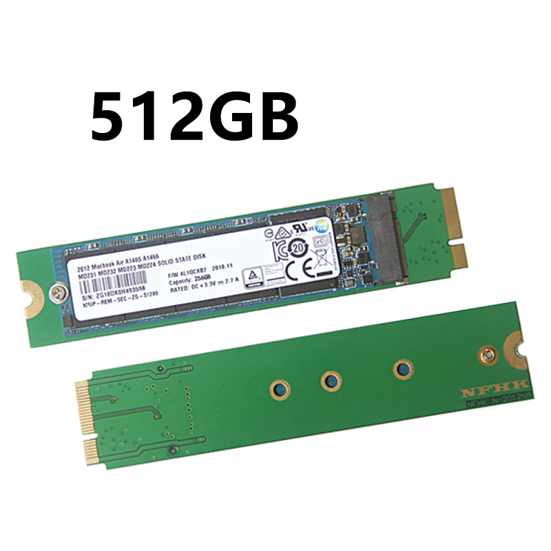  512GB SSD Für 2012 Macbook Air A1465 A1466 SOLID STATE DISK Md231 md232 md223 md224 festplatte