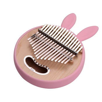 

Tom TK-CI-CT 17-Key Round Shape Thumb Piano Kalimba Maple Wood with Tuning Hammer Cleaning Cloth Cute Silicon Protective Cover