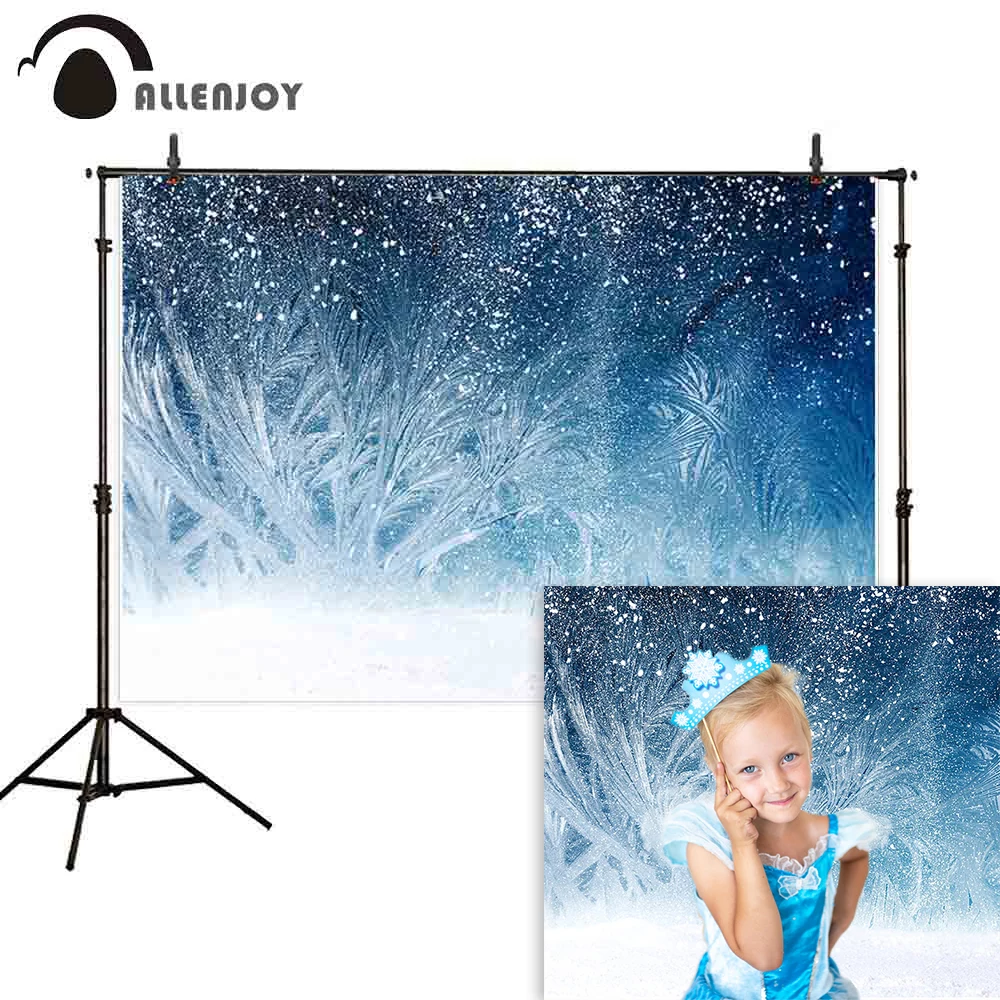 

Allenjoy backdrop photo background Frozen snowflake winter Ice flower abstract Christmas photophone photography photocall