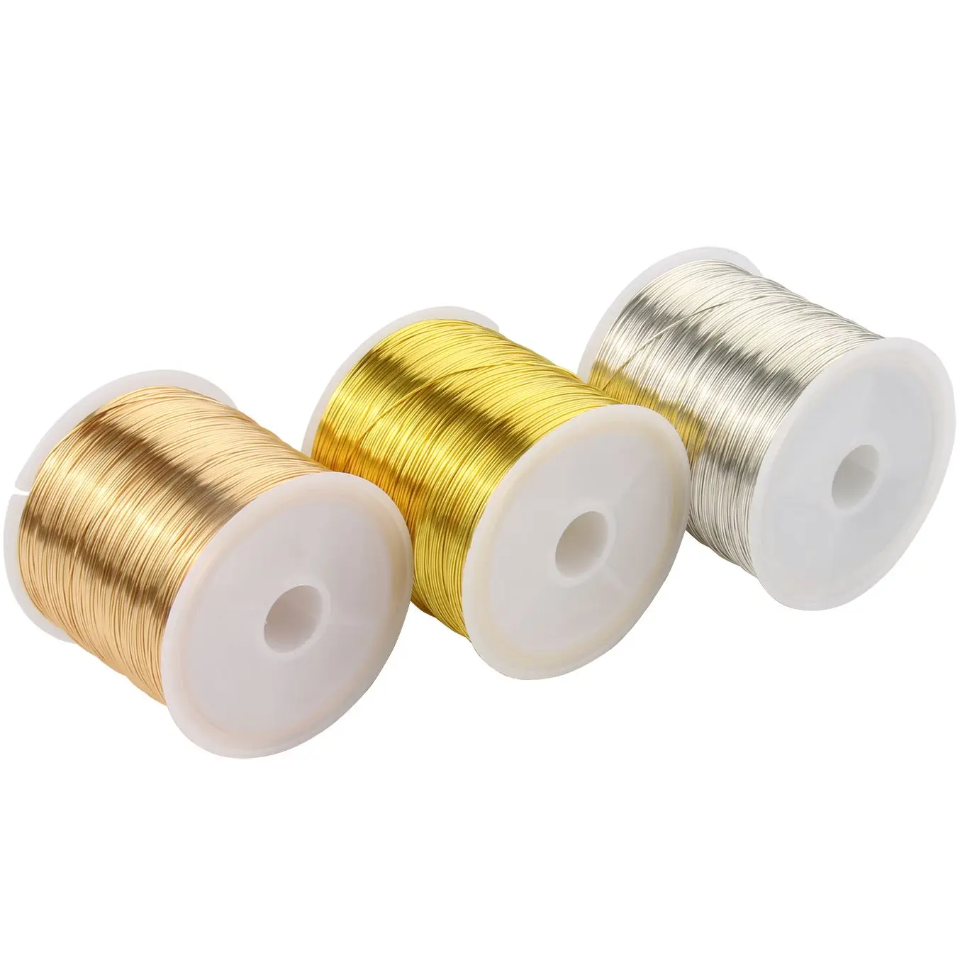 

0.3-0.6mm silver/gold/rose gold copper wire for Bracelet DIY Colorfast Beading Wire Jewelry Cord String for Craft Making 1roll