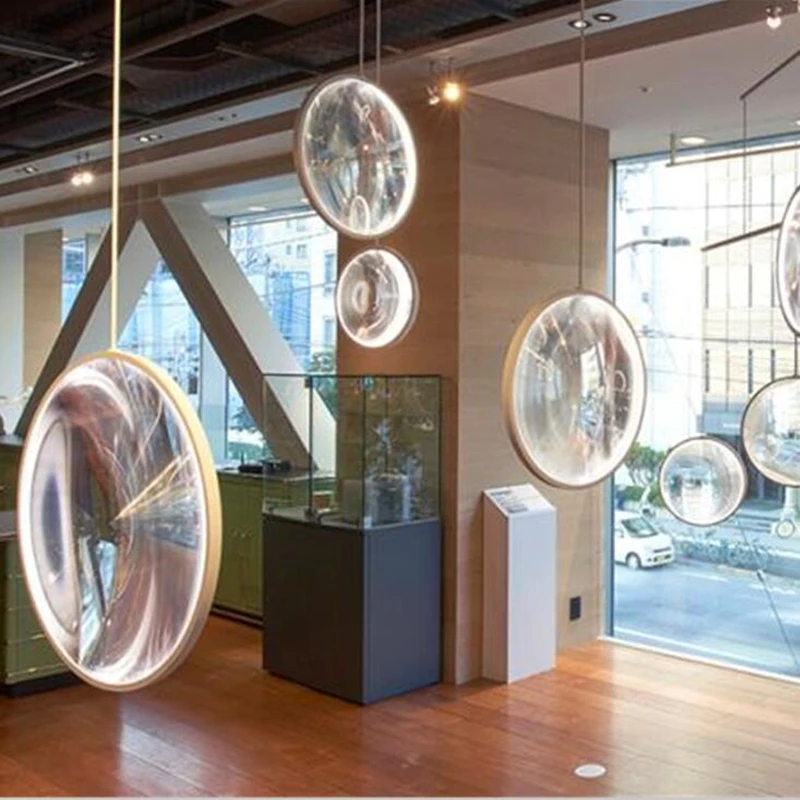 

Светодиодные подвесные светильники в новом стиле, круглые стеклянные лампы для гостиной, ресторана, кофейни, подвесной светильник в стиле лофт для особых случаев