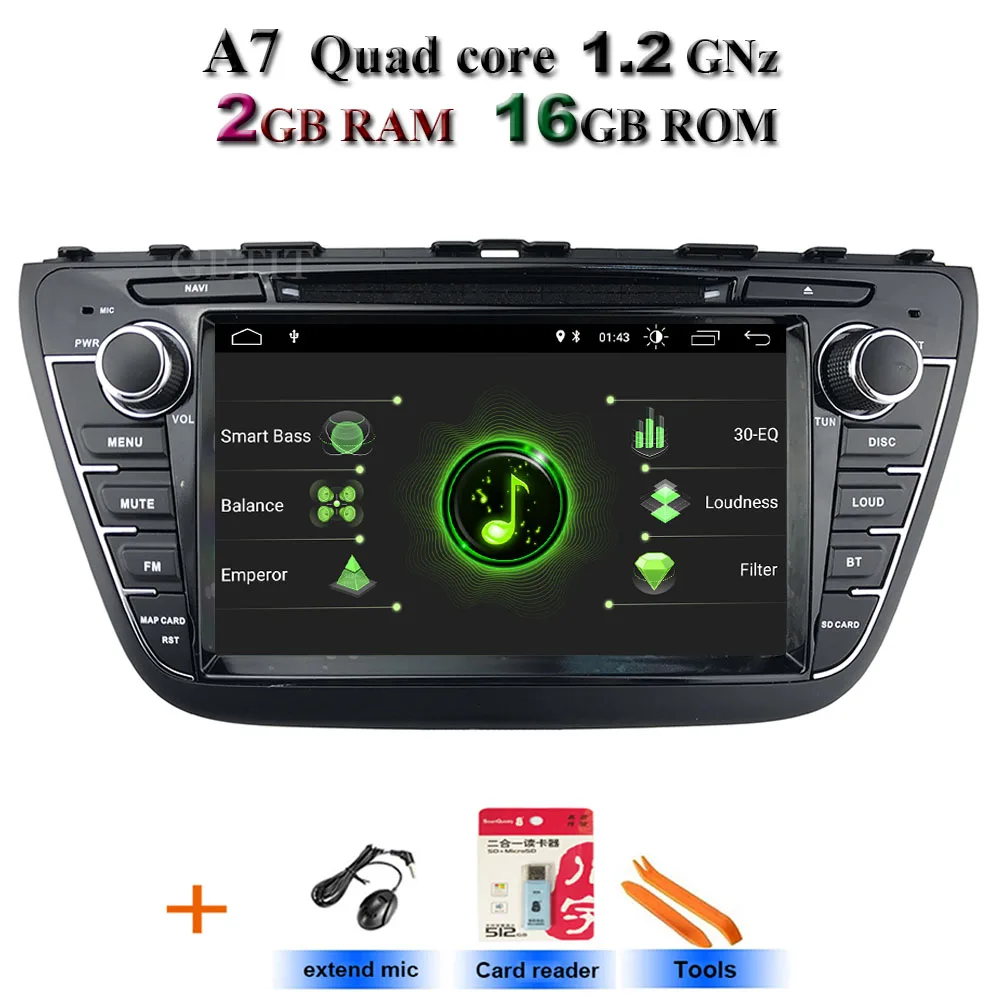 5USB DSP ips Android 9,0 автомобильный DVD для Suzuki SX4 S Cross Авто Радио RDS стерео gps Навигация Аудио BT wifi - Цвет: A7-Standard
