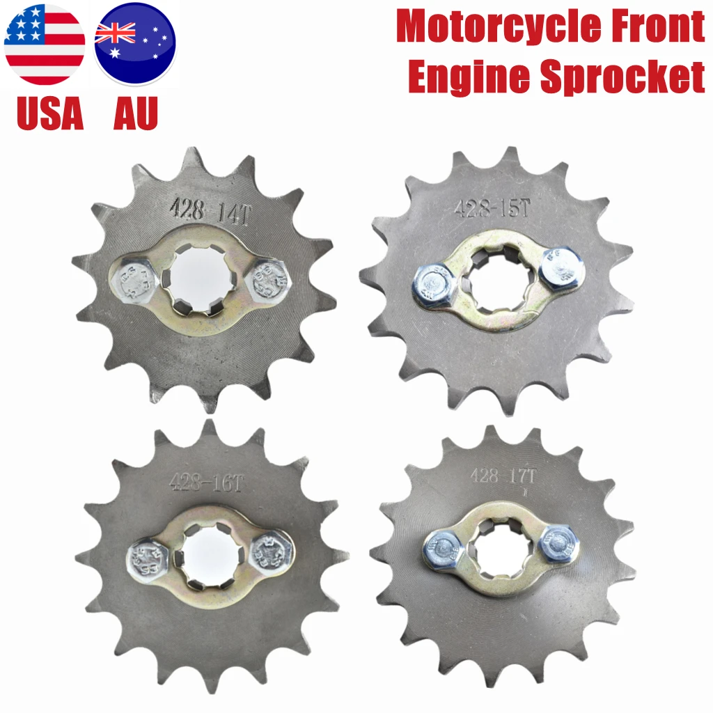 Motorcycle Front Engine Sprocket 14T 15T 16T 17T Teeth 17mm 428 Chain For 50cc to 125cc Dirt Bike ATV Go Kart Quad Pitbike Buggy
